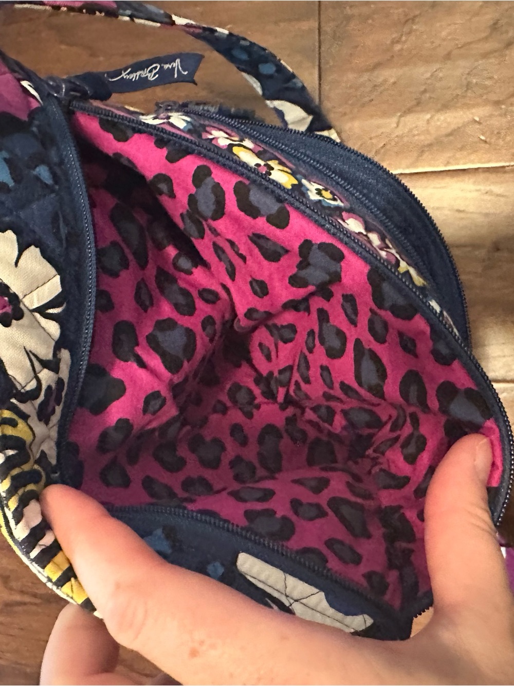 Vera Bradley Floral Navy Crossbody Bag - Pink & Yellow Accents - Picture 7 of 8